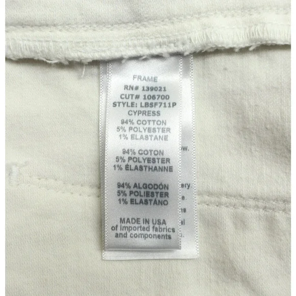 Frame Women's The Anchor High Waisted Wide Leg Jeans Tan White Stripes Sz 27